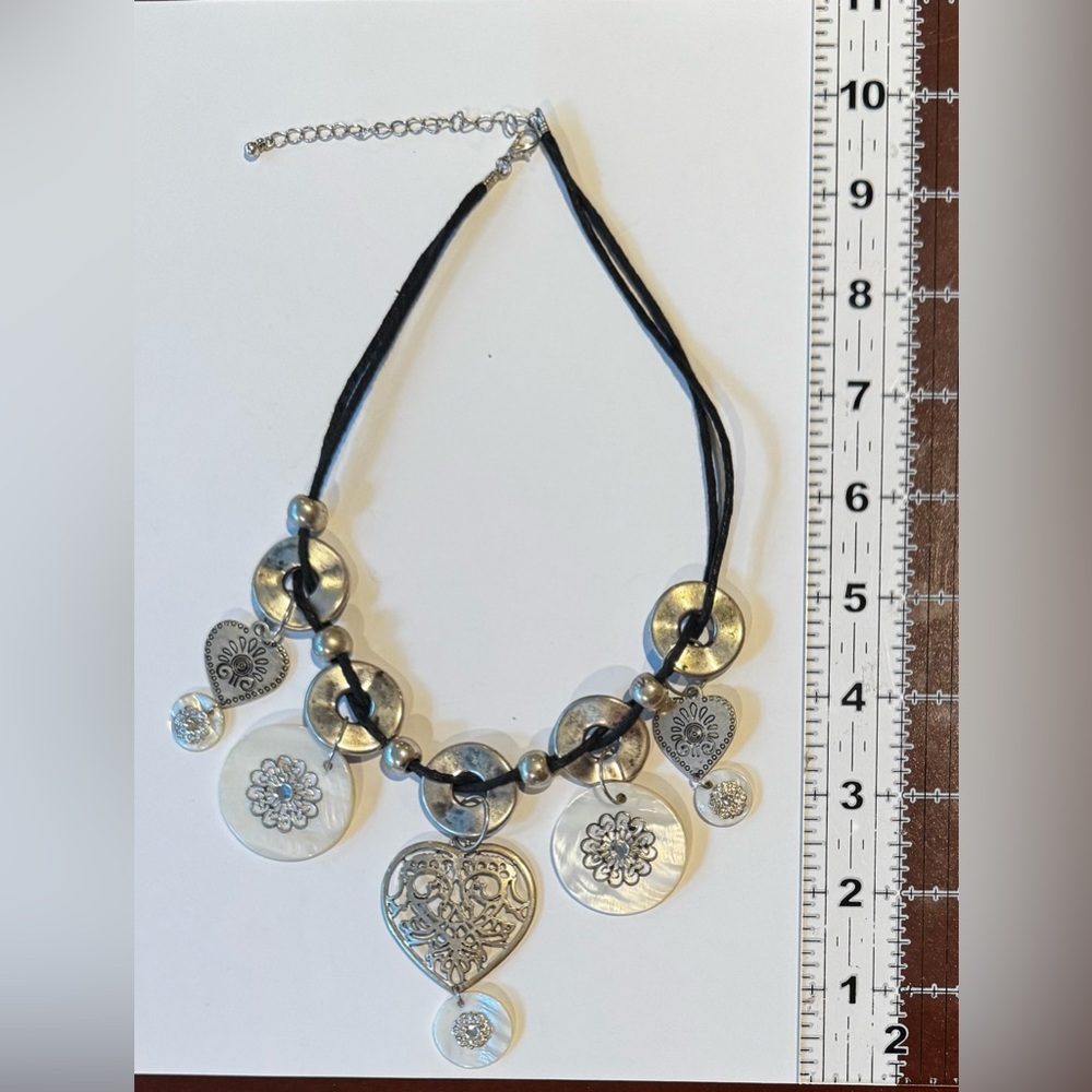 Silver and Black Pendant Necklace